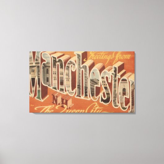 Manchester, New Hampshire - Large Letter Canvas Afdruk (Voorkant)