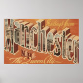 Manchester, New Hampshire - Large Letter Poster (Voorkant)