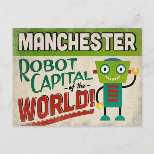 Manchester New Hampshire Robot - Funny  Briefkaart (Voorkant)