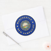 Manchester New Hampshire Ronde Sticker (Envelop)