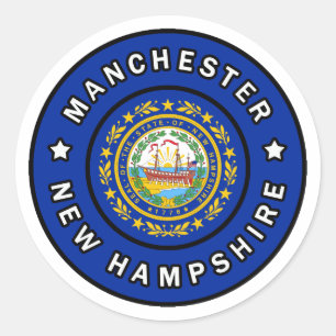 Manchester New Hampshire Ronde Sticker