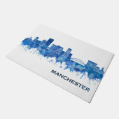 Manchester New Hampshire Skyline Blue Deurmat (Schuin)