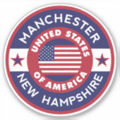MANCHESTER, New Hampshire Sticker (Voorkant)