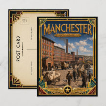 Manchester New Hampshire Vintage Art Deco Goud
