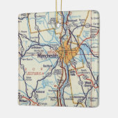 Manchester NH  Map Keramisch Ornament (Links)