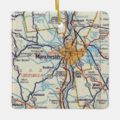 Manchester NH  Map Keramisch Ornament (Voorkant)