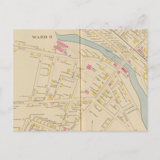 Manchester, NH, W Manchester, Ward 8 Briefkaart (Voorkant)