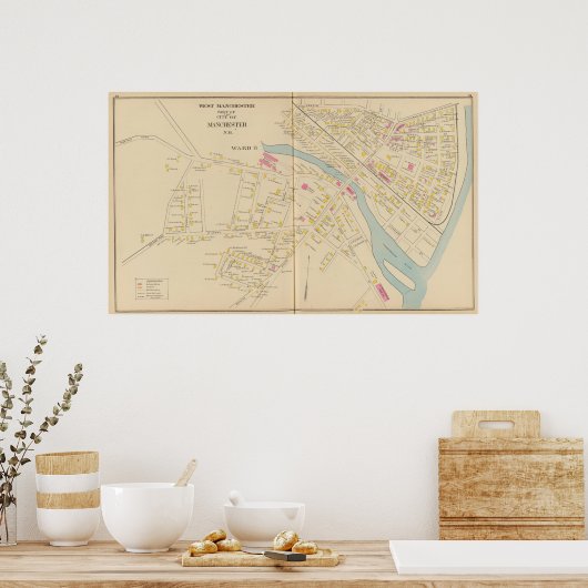 Manchester, NH, W Manchester, Ward 8 Poster (Keuken)