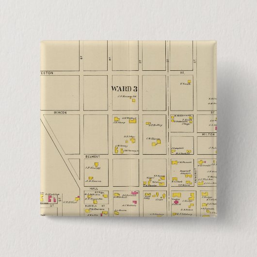 Manchester, NH, Ward 24 Vierkante Button 5,1 Cm (Voorkant)