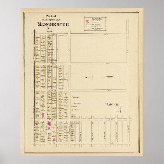 Manchester, NH, Ward 6 Poster (Voorkant)