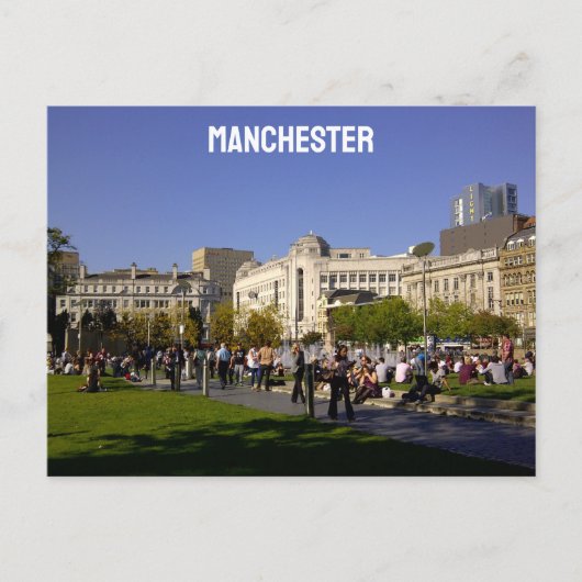 Manchester Piccadily Gardens Briefkaart (Voorkant)