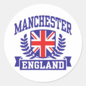 Manchester Ronde Sticker (Voorkant)