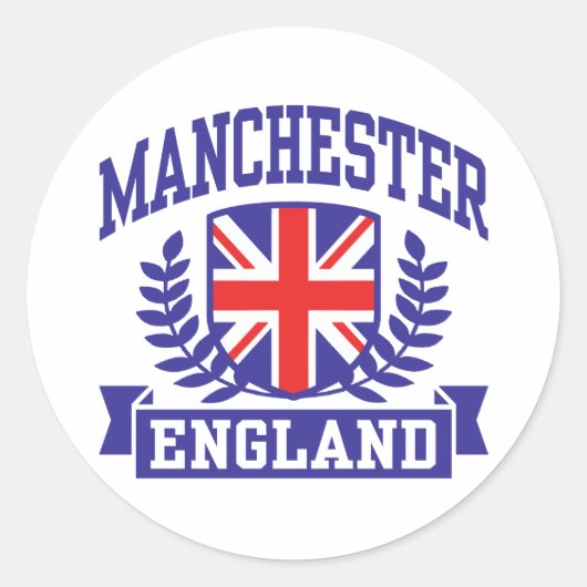 Manchester Ronde Sticker (Voorkant)