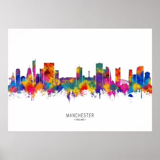 Manchester Skyline Poster (Voorkant)