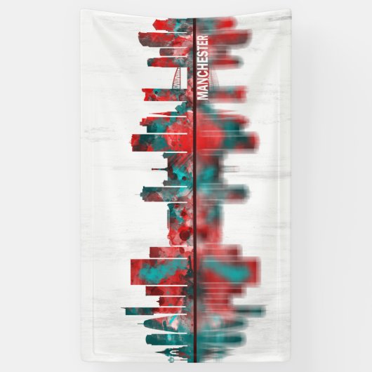 Manchester Skyline Spandoek (Verticaal)
