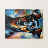 Manchester Speelgoed Terriër Hond Acryl Print Kleu Legpuzzel (Horizontaal)