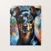 Manchester Speelgoed Terriër Hond Acryl Print Kleu Legpuzzel (Verticaal)