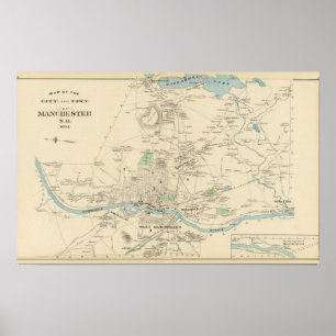 Manchester, stad NH Poster
