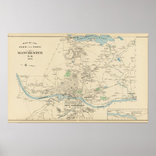 Manchester, stad NH Poster (Voorkant)