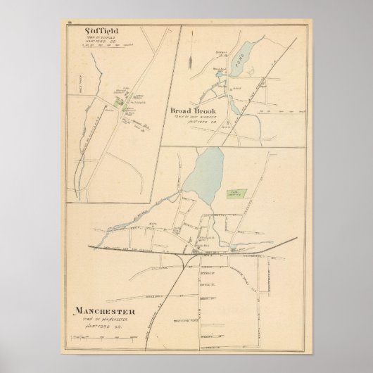 Manchester, Suffield, Broad Brook Poster (Voorkant)