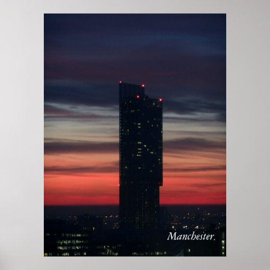 Manchester Sunset Poster (Voorkant)