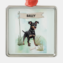 Manchester Terrier Aquarel Gepersonaliseerde Hond