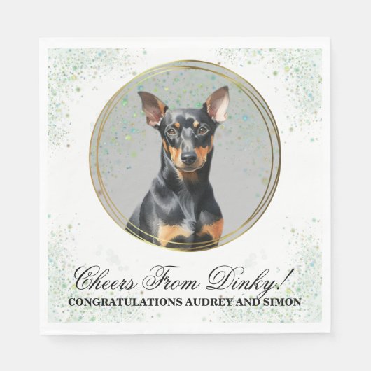 Manchester Terrier bruiloft servetten met honden F (Voorkant)