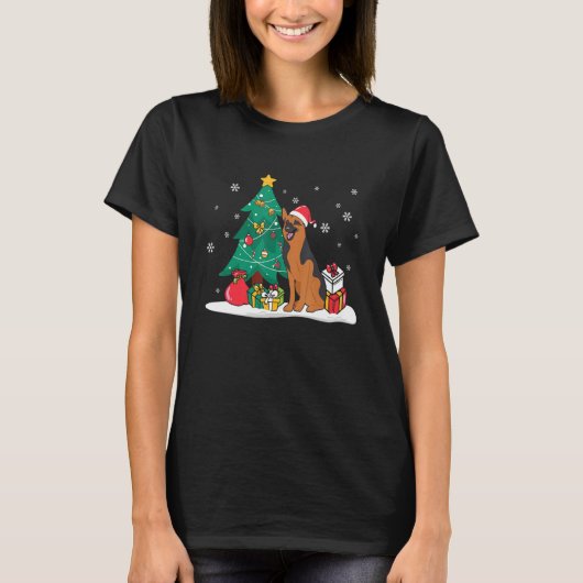Manchester Terrier Christmas Tree Light Pajama Dog T-shirt (Voorkant)