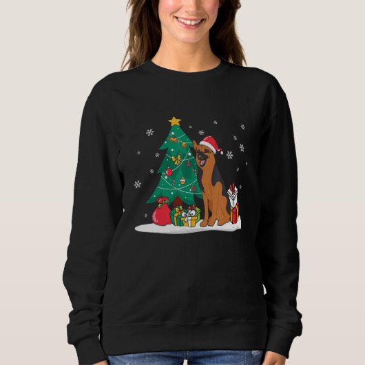 Manchester Terrier Christmas Tree Light Pajama Dog Trui (Voorkant)