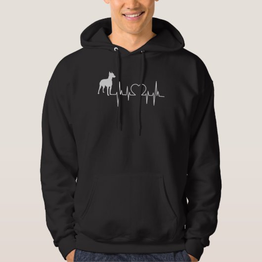Manchester Terrier Dog Heartbeat Hoodie (Voorkant)