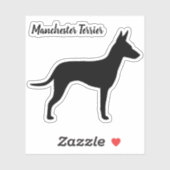 Manchester Terrier Dog Silhouette Vinyl Sticker (Vel)