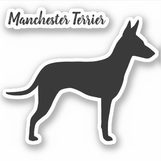 Manchester Terrier Dog Silhouette Vinyl Sticker (Voorkant)