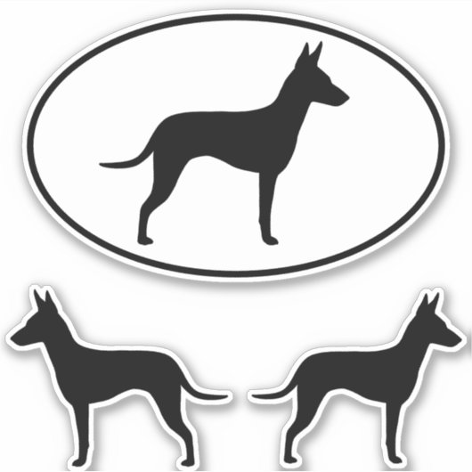 Manchester Terrier Dog Silhouettes Vinyl Stickers (Voorkant)