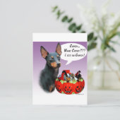 Manchester Terrier Halloween Snoep Briefkaart (Staand voorkant)