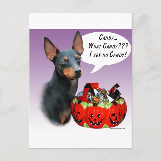 Manchester Terrier Halloween Snoep Briefkaart (Voorkant)