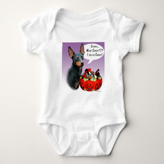 Manchester Terrier Halloween Snoep Romper (Voorkant)