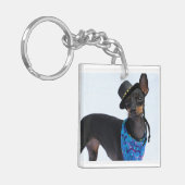 Manchester Terrier Happiness Sleutelhanger Festive (Voorkant Links)