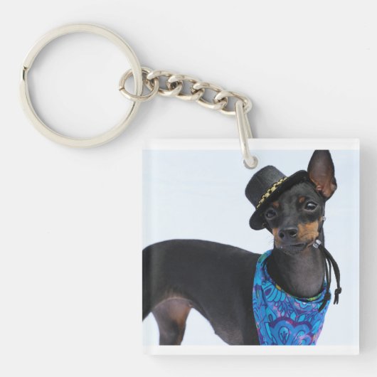 Manchester Terrier Happiness Sleutelhanger Festive (Voorkant)