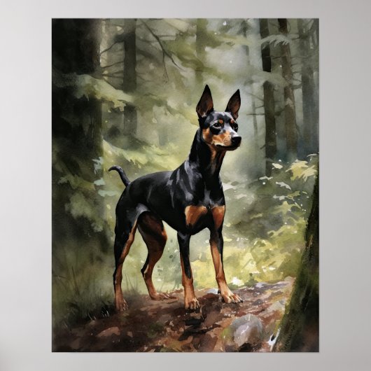 Manchester Terrier Hondenkunst Print Poster (Voorkant)