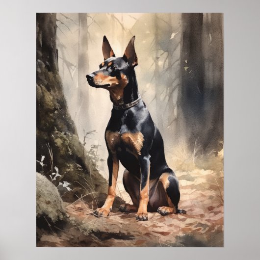 Manchester Terrier Hondenkunst Print Poster (Voorkant)