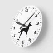 Manchester Terrier Hondenras Silhouette Ronde Klok (Hoek)