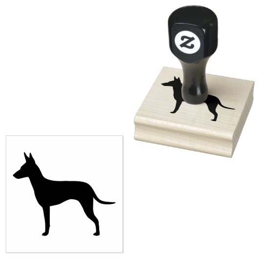Manchester Terrier Hondenras Silhouette Rubberstempel (Gestempeld)