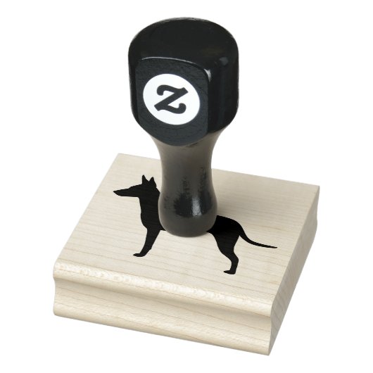 Manchester Terrier Hondenras Silhouette Rubberstempel (Stempel)