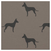 Manchester Terrier Hondenras Silhouettes Patterned Stof (Close Up)