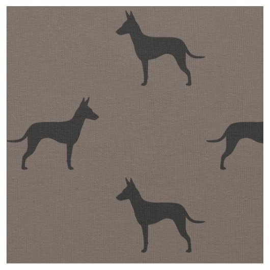 Manchester Terrier Hondenras Silhouettes Patterned Stof (Close Up)