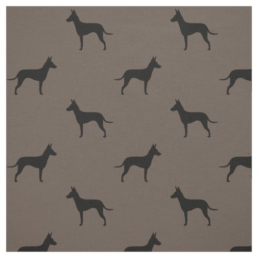 Manchester Terrier Hondenras Silhouettes Patterned Stof (Swatch)