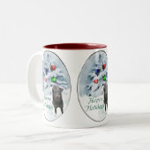 Manchester Terrier-kerstcadeaus Tweekleurige Koffiemok (Voorkant links)