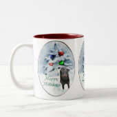 Manchester Terrier-kerstcadeaus Tweekleurige Koffiemok (Links)