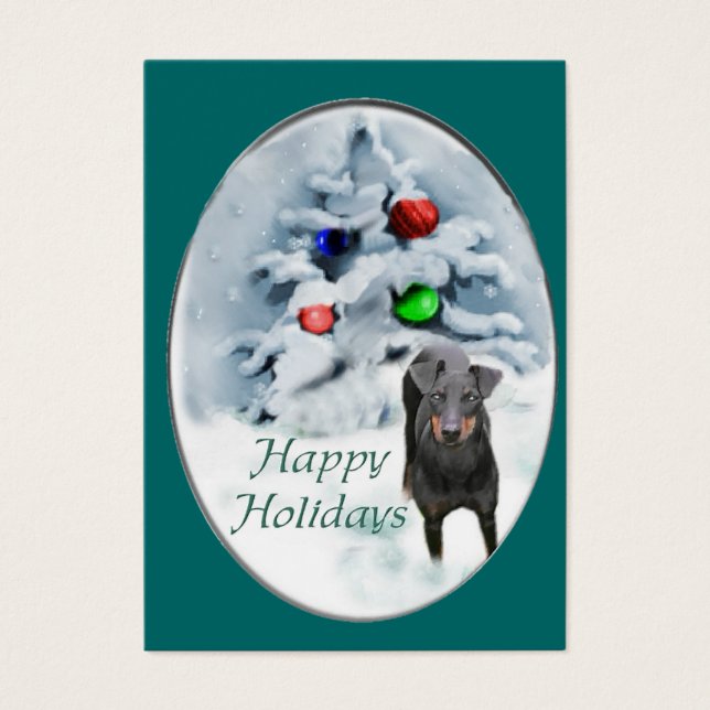 Manchester Terrier-kerstcadeaus Visitekaartjes (Voorkant)