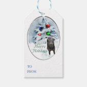 Manchester Terrier Kerstmis Cadeaulabel (Voorkant)